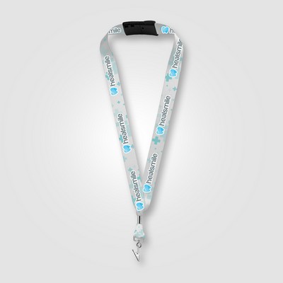 Zevi rPET Bulldog Clip Breakaway Lanyard - 36" x 1" - Sublimation